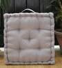 Grey Solid Cotton 16x16 Inches Floor Cushion