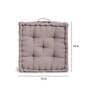 Grey Solid Cotton 16x16 Inches Floor Cushion