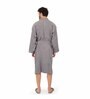 Grey Solid 100% Cotton Unisex Bathrobe With Slippers (XL)