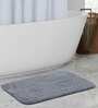 Grey Solid 100% Polyester 23.6x15.7 Inches AntiSkid Bath Mat