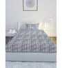 Grey Geometric 120 TC Cotton Single Bedsheet with 1 Pillow Cover