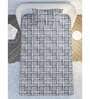 Grey Geometric 120 TC Cotton Single Bedsheet with 1 Pillow Cover