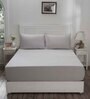 Grey Solid 144 TC 100% Cotton  Double Bedsheet with 2 Pillow Covers