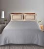 Grey Solid 144 TC 100% Cotton King Sized Bed Sheets with 2 Pillow Covers