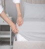 Grey Solid 200 TC 100% Cotton Queen Sized Fitted Bed Sheets with 2 Pillow Covers