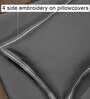 Grey Solid 200 TC Cotton Satin 1 Double King Size Bedsheet With 2 Pillow Covers
