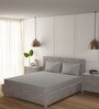 Grey Solid 210 TC 100% Cotton King Sized Fitted Bed Sheets with 2 Pillow Covers