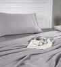 Grey Solid 300 TC Cotton Double Bed Sheet with 2 Pillow Covers 24 Collection
