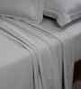 Grey Solid 300 TC Cotton King Size Bed Sheet with 2 Pillow Covers 24 Collection