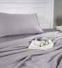 Grey Solid 300 TC Cotton King Size Bed Sheet with 2 Pillow Covers 24 Collection