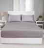 Grey Solid 300 TC Cotton Single Bed Sheet with 1 Pillow Cover 24 Collection