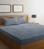 Grey Solid 300 TC Wool  Double Bedsheet with 2 Pillow covers