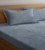 Grey Solid 300 TC Wool  Double Bedsheet with 2 Pillow covers