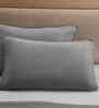 Grey Solid 325 TC Cotton Polyester 2 Pillow Sham Set