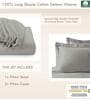 Grey Solid 400 TC Cotton 1 King Bedsheet With 2 Pillow Covers