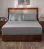 Grey Solid 400 TC Cotton King Size Bed Sheet with 2 Pillow Covers 23 Collection