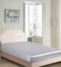 Grey Solid 400 TC Satin Queen Fitted Bedsheet with 2 Satin Pillow covers