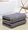 Grey Solid 500 GSM Cotton Hand Towels (Set of 2)