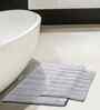Grey Solid Cotton 16x24 Inches Anti Skid Bath Mat