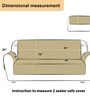 Grey Solid Cotton 2 Seater Sofa Cover with Arm Rest Cover