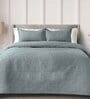 Grey Solid GSM 300 Pure Cotton King Size Bedcover With 2 Pillow Covers