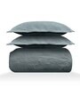 Grey Solid GSM 300 Pure Cotton King Size Bedcover With 2 Pillow Covers