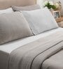Grey Solid GSM 320 Cotton Double Bed Cover