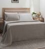Grey Solid GSM 320 Cotton Double Bed Cover