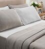Grey Solid GSM 320 Cotton Single Bed Cover