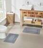 Grey Solid MicroFibre 14x10 Inches Antiskid Bath Mats