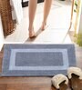 Grey Geometric MicroFibre 14x10 Inches Antiskid Bath Mats