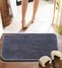 Grey Solid MicroFibre 14x10 Inches Antiskid Bath Mats