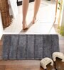 Grey Striped MicroFibre 14x10 Inches Antiskid Bath Mats