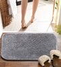 Grey Solid MicroFibre 15x10 Inches Antiskid Bath Mats