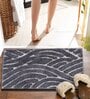 Grey Striped MicroFibre 15x10 Inches Antiskid Bath Mats