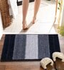 Grey Striped MicroFibre 15x10 Inches Antiskid Bath Mats