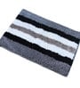 Grey Striped Microfibre 23x15 Inches AntiSkid Bath Mat