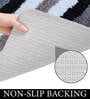 Grey Striped Microfibre 23x15 Inches AntiSkid Bath Mat