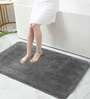 Grey Solid Microfibre 36x24 Inches AntiSkid Bath Mat
