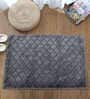 Grey Geometric Polyester 24x16 Inches Super Soft Bath Mat