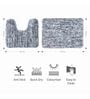 Grey Solid Polyester 28x20 Inches AntiSkid 1 Bathmat & 1 Contour Mat