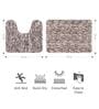 Grey Solid Polyester 28x20 Inches AntiSkid 1 Bathmat & 1 Contour Mat