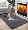 Grey Solid Polyester 3 X 5 Feet Machine Made Carpet