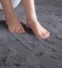 Grey Solid Polyester 30x18 Inches AntiSkid Bath Mat