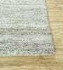 Grey Solid Polyester 4 ft x 6 ft Hand Knotted Carpet