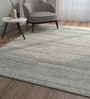 Grey Solid Polyester 4 ft x 6 ft Hand Knotted Carpet