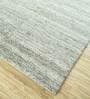 Grey Solid Polyester 4 ft x 6 ft Hand Knotted Carpet