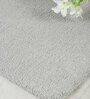 Grey Solid Polyester 4 ft x 6 ft Machine Made Carpet