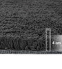 Grey Solid Polyester 4 ft x 6 Machine made Carpet