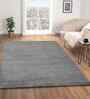 Grey Solid Polyester 4x6 Feet Machine Made Carpet